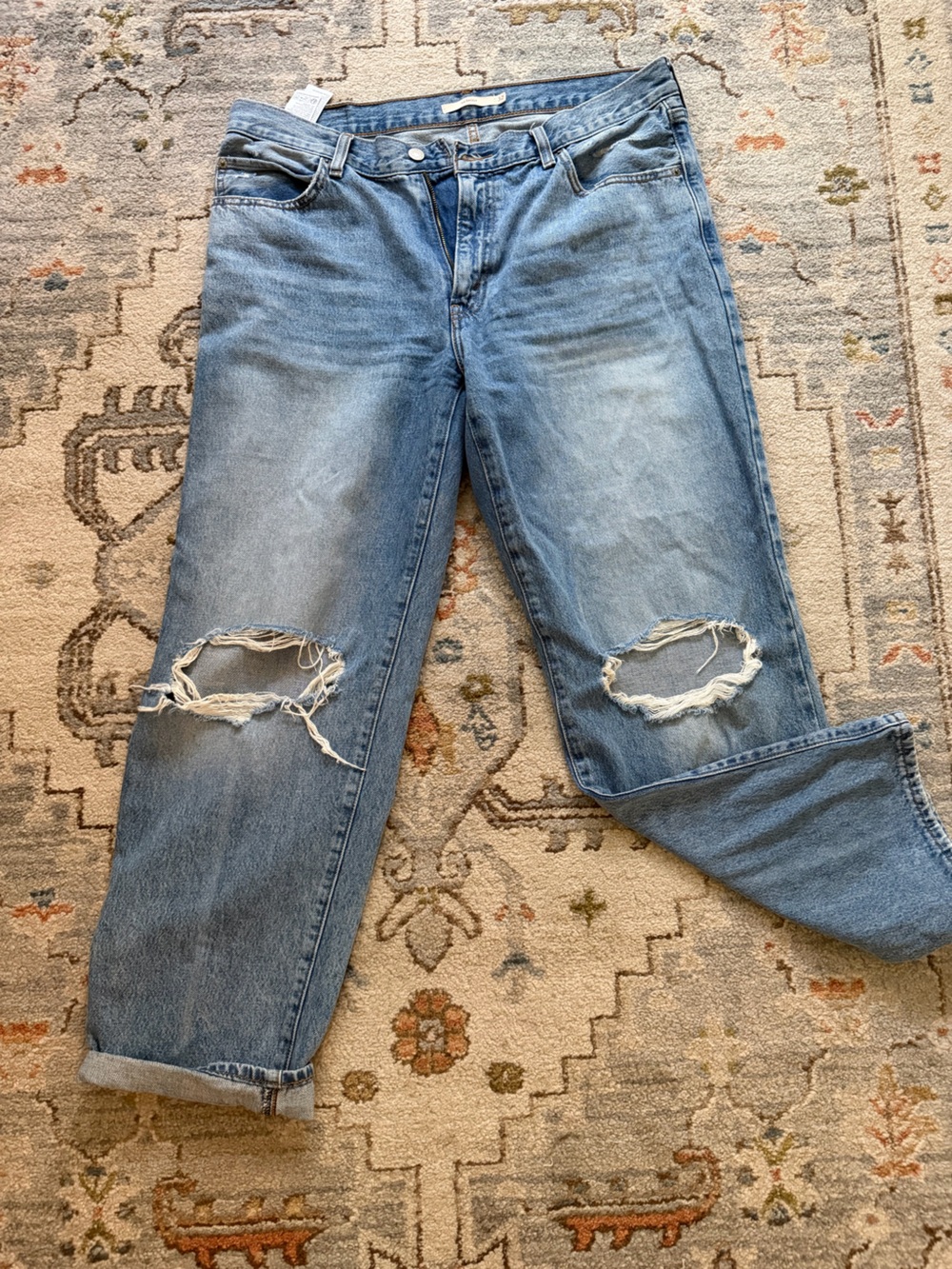 Levi's Medium Wash Distressed Boyfriend Jeans